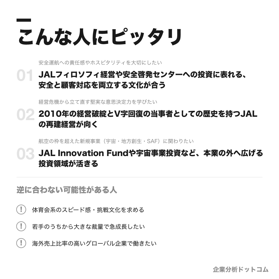 JALが合う人・合わない可能性がある人の早見表