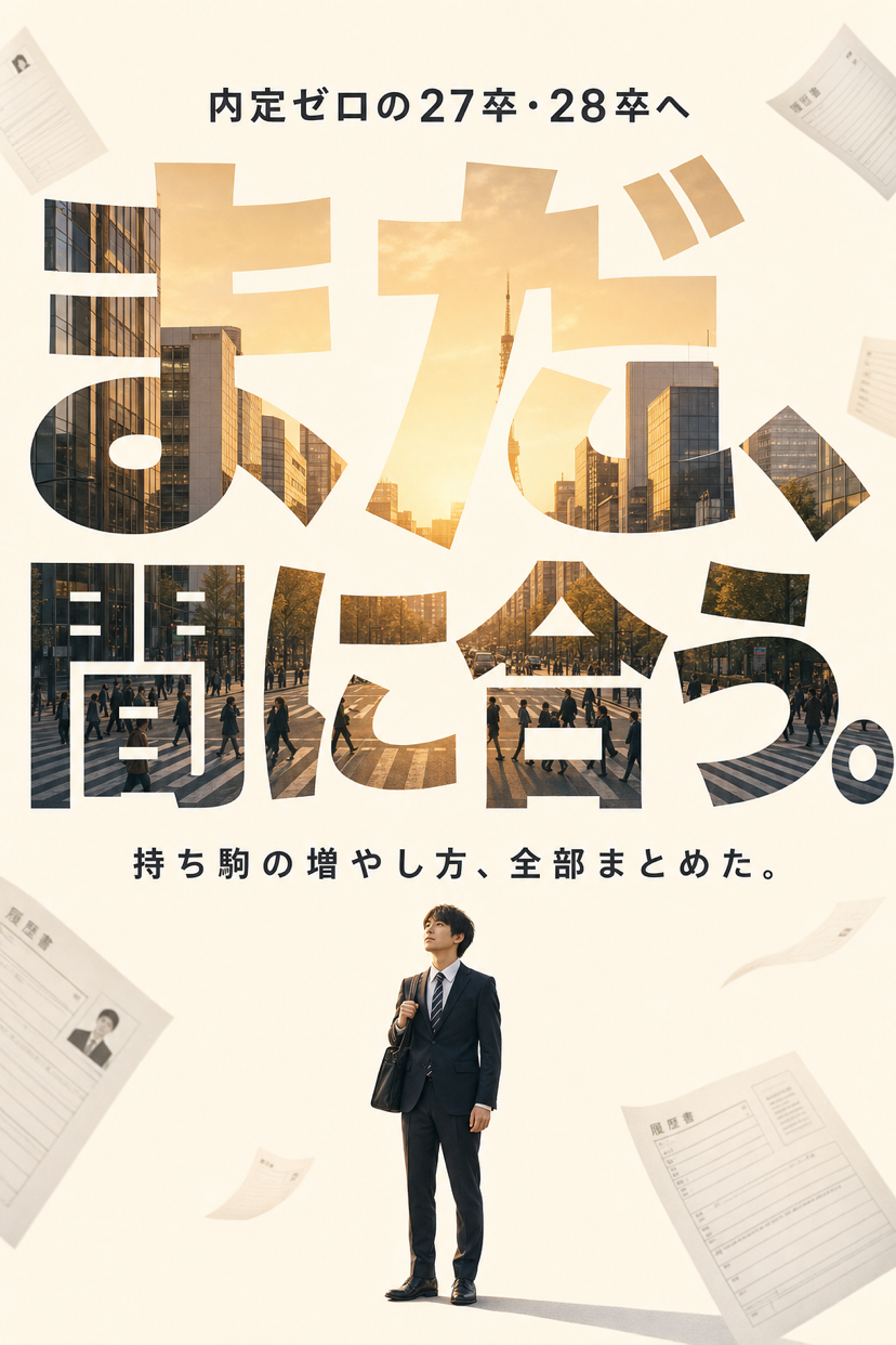 内定ゼロの27卒・28卒へ——まだ、間に合う。持ち駒の増やし方、全部まとめた。
