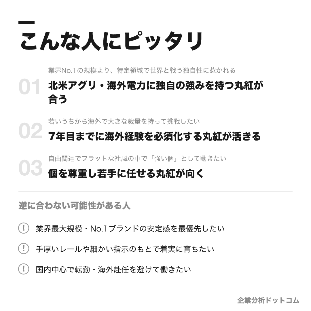 丸紅が合う人・合わない可能性がある人の早見表