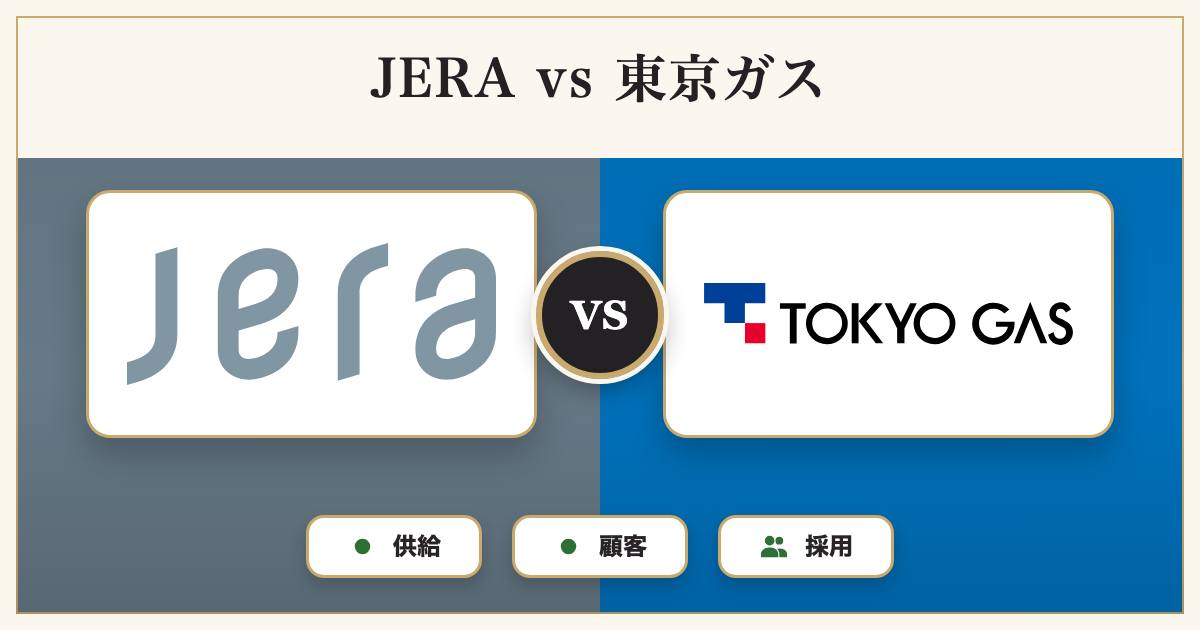 JERAと東京ガスの違いを徹底比較｜就活の企業研究・志望動機対策のサムネイル