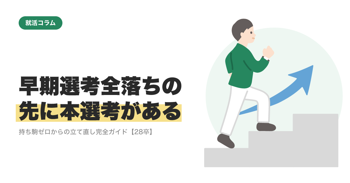 早期選考全落ちの先に本選考がある｜持ち駒ゼロからの立て直し完全ガイド【28卒】のサムネイル